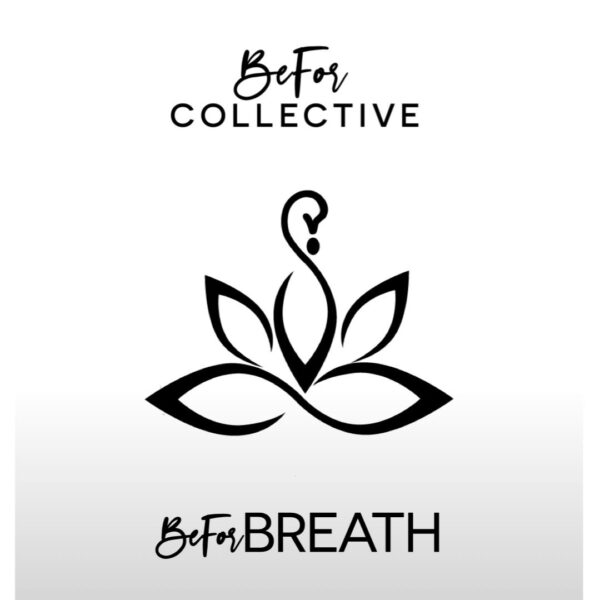 A black and white logo of the befor collective.