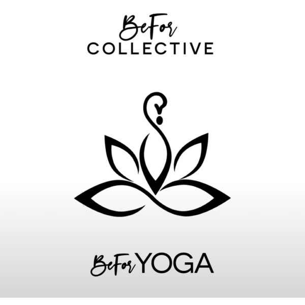 A black and white image of the befor collective logo.