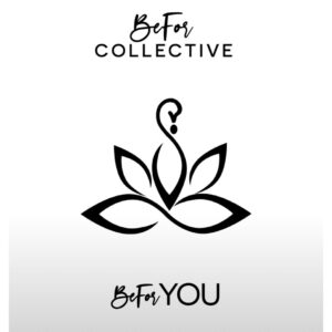 A black and white image of the befor collective logo.